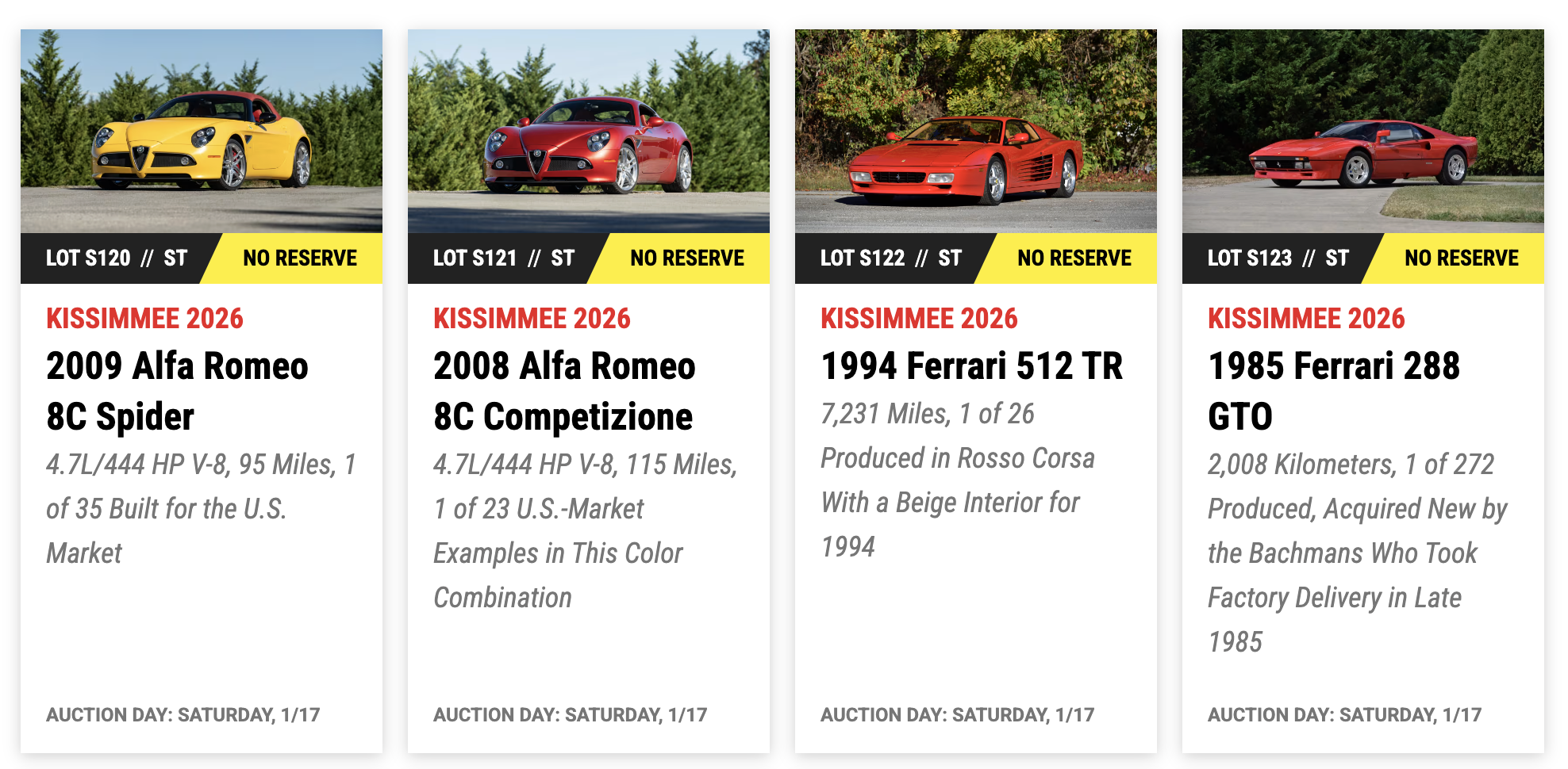 Mecum Kissimmee 2026 Auction