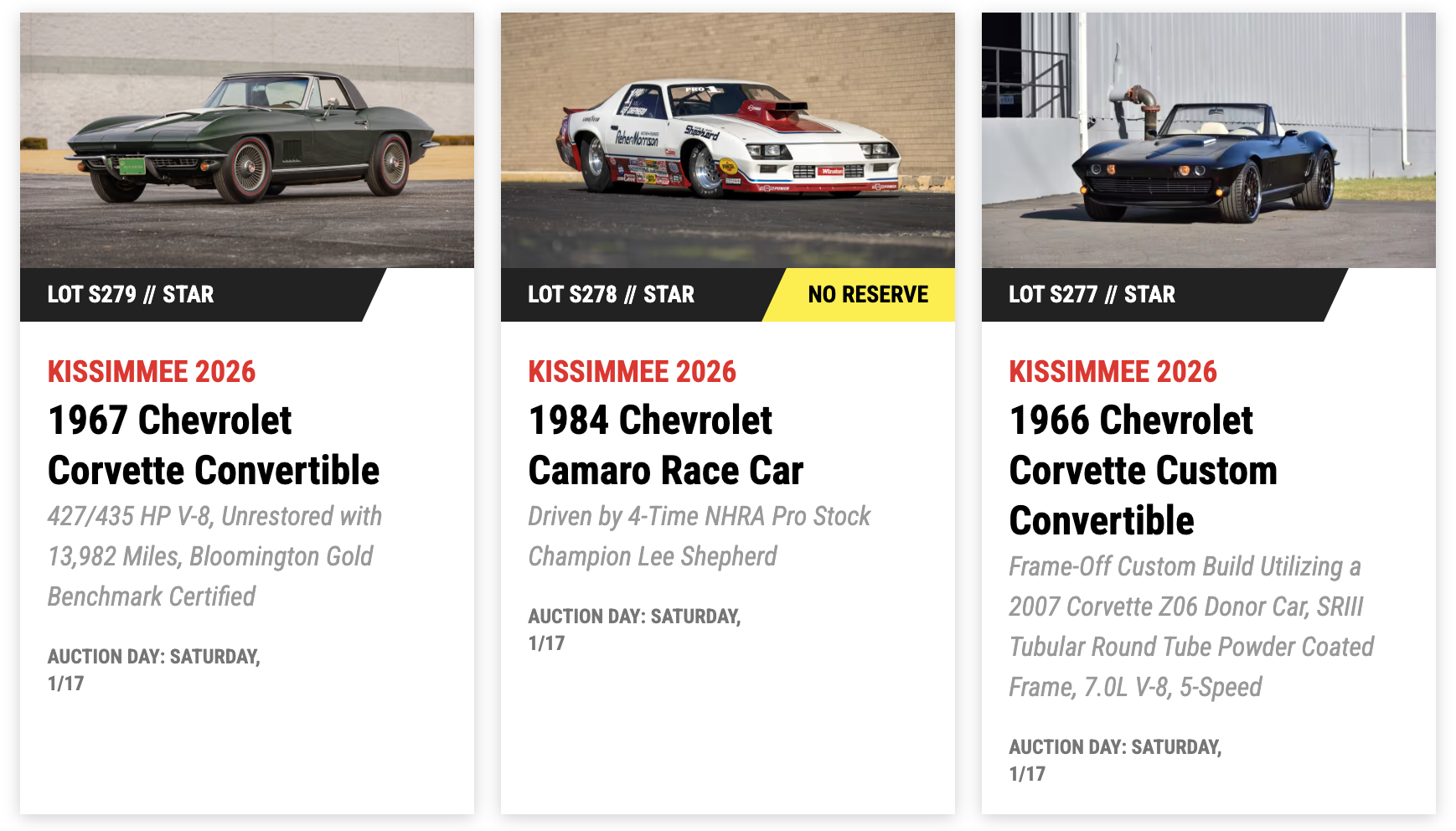 Mecum Kissimmee 2026 Auction